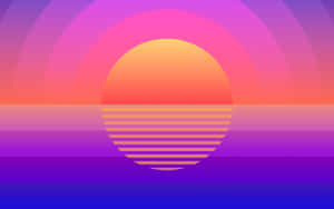 Reflection Of A Retro Sunset. Wallpaper