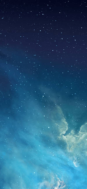 Refreshing Blue Sky, Bright Stars, And The Iconic Apple Logo Wallpaper