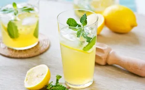 Refreshing Citrus Juice With Lemons And Mint Wallpaper