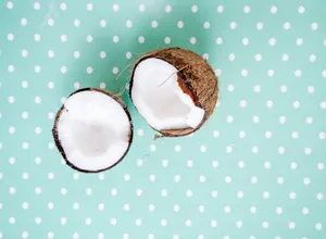Refreshing Tropical Delight, A Closeup View Of White Meaty Coconut Wallpaper
