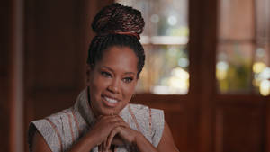 Regina King Hair Tied Up Brown Aesthetic Wallpaper