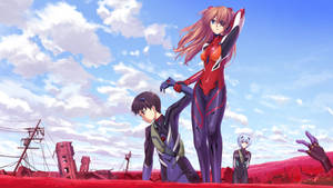 Rei Ayanami And Asuka Langley From Neon Genesis Evangelion Wallpaper