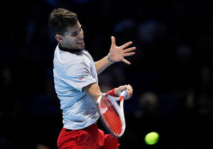 Reigning Tennis Star Dominic Thiem In Action Wallpaper