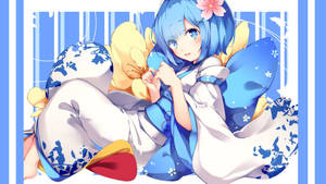 Rem In Blue Kimono Wallpaper