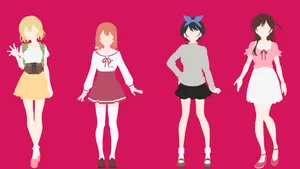 Rent A Girlfriend Characters Poster Wallpaper