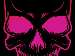 Represent A Fearless Attitude With Pink Skull Art Wallpaper
