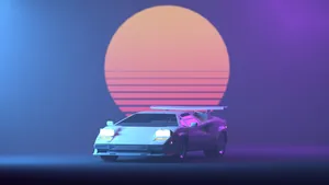 Retro 4k Car Sunset Wallpaper