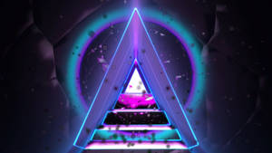 Retro 4k Triangle Synthwave Abstract Wallpaper