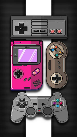 Retro Aesthetic Game Devices Art Wallpaper