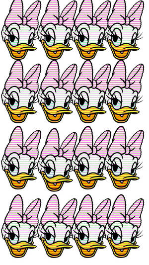 Retro Daisy Duck Heads Wallpaper