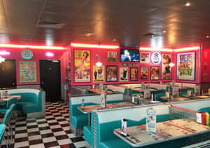 Retro Diner Pink Aesthetic Wallpaper