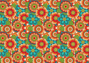 Retro Floral Pattern70s Style Wallpaper
