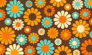 Retro Floral Pattern70s Style Wallpaper