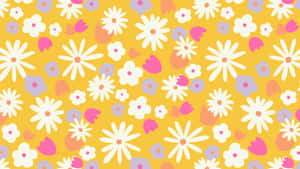 Retro Floral Pattern70s Style Wallpaper