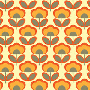 Retro Floral Pattern70s Style Wallpaper