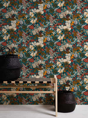 Retro Floral Wallpaper Interior Wallpaper