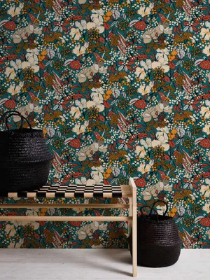 Retro Floral Wallpaper Interior Wallpaper