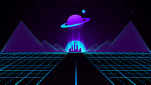 Retro Futuristic Synthwave Landscape Wallpaper