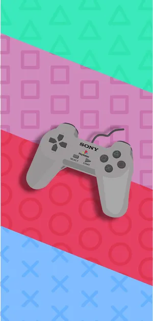 Retro Game Playstation Controller Wallpaper