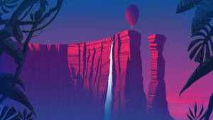 Retro-style Reimagination Of The Iconic Paradise Falls From Pixar's Up Wallpaper