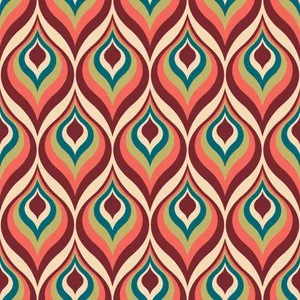 Retro Wavy Pattern Design Wallpaper