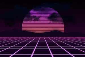 Retrowave Neon Landscape 4k Wallpaper