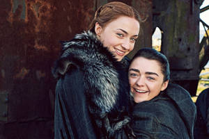 Reunited Arya & Sansa Stark Wallpaper