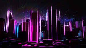 Revel In The Sleek, Vibrant Energy Of Neon City. Wallpaper