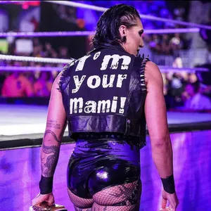 Rhea Ripley Im Your Mami Wrestling Attire Wallpaper
