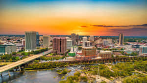 Richmond Skyline Sunset Aerial View Wallpaper