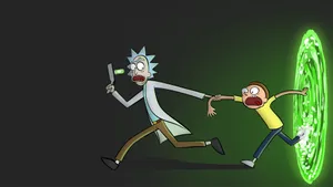 Rick And Morty Computer Portal Wallpaper