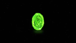 Rick And Morty Green Spiral Portal Wallpaper