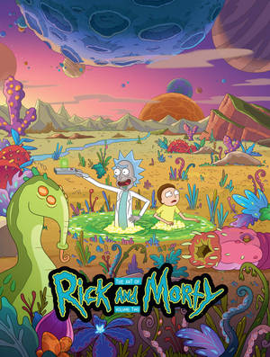 Rick And Morty In A Colorful Planet Wallpaper