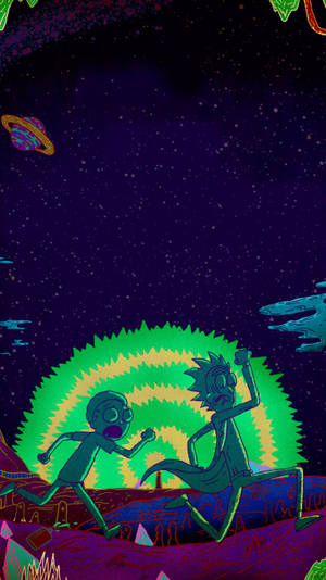 Rick And Morty Make A Run For Their Lives Wallpaper