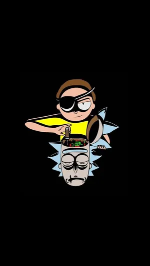 Rick And Morty Performing A Brain Operation Wallpaper