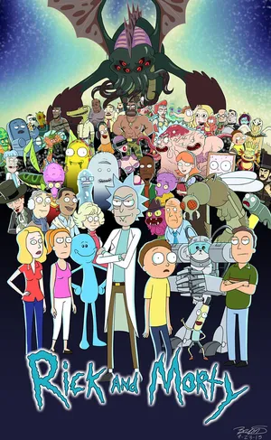 Rick And Morty Phone Characters Wallpaper