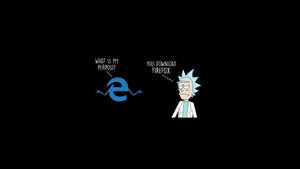 Rick Sanchez Browse The Web With Internet Explorer Wallpaper