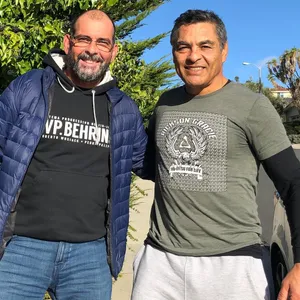 Rickson Gracieand Friend Outdoors Wallpaper