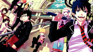 Rin And Friends In Blue Exorcist Wallpaper