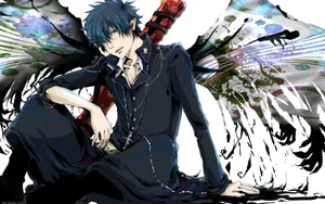 Rin Okumura Achieves His Wings In Blue Exorcist Wallpaper