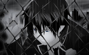 Rin Okumura, Son Of The Strongest Of All Demons, Poses In Greyscale Wallpaper