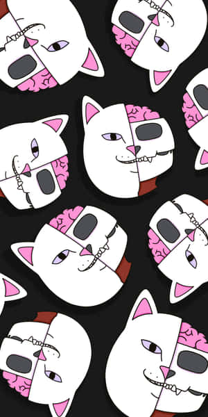 Ripndip's Cat Pillow Sits Patiently Wallpaper