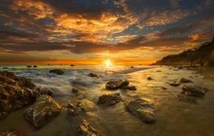 Rise And Shine At Malibu Beach Wallpaper