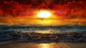 Rising Sun Digital Art Wallpaper