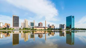 Riverfront At Downtown Toledo Wallpaper