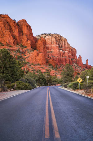 Road Leading To Red Mountain Wallpaper