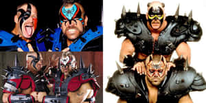 Road Warrior Hawk Wrestling Legend Collage Wallpaper