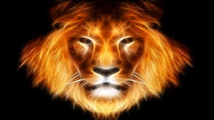 Roaring Lion In An Abstract Design Wallpaper