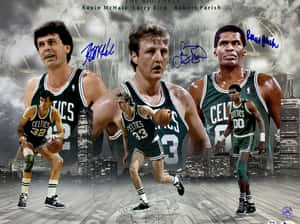 Robert Parish Autographed Basketball Poster Wallpaper