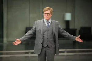 Robert Redford In Elegant Grey Suit Wallpaper